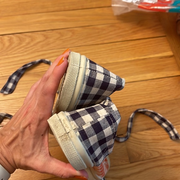 Bensimon Gingham Print Color-block Ankle-Wrap Sneaker - Picture 13 of 14